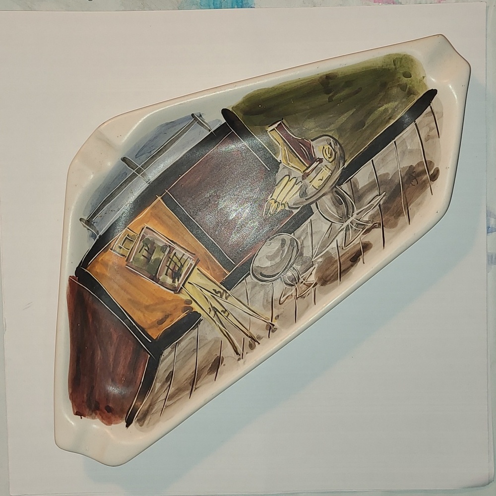 Rare Vintage Italy ashtray. Hand Painted
